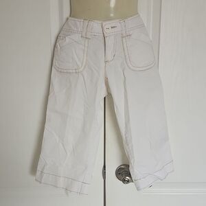 Aeropostale Cotton Capri Pants White 00